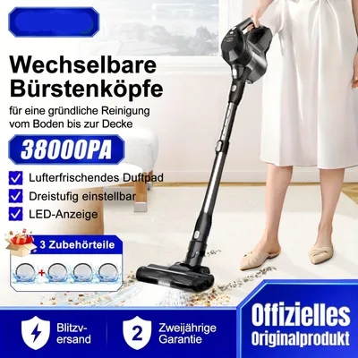 Image de Aspirateur sans fil - Aspirateur balai - Sans fil - Aspirateur à main - Sans sac - Noir