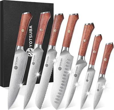 Imagen del producto de Juego de cuchillos de cocina 7-TLG, juego de cuchillos de alta calidad, extremadamente afilados