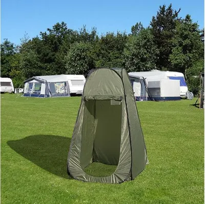 Produktbild von Duschzelt 190cm Schuppenzelt PopUp Zelt Toilettenzelt Grün Umkleidezelt Wurfzelt