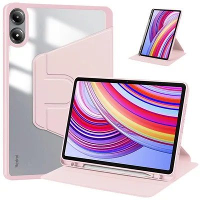 Produktbild von Xiaomi Redmi Pad 2 Pro Hülle - Coverup 360° Rotating Folio Klapphülle mit Schlaf/Wach-Funktion - Rosa