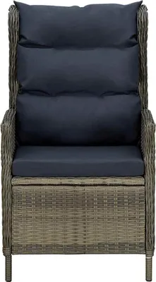 Produktbild von vidaXL Verstellbarer Gartensessel mit Auflagen Poly Rattan Braun
