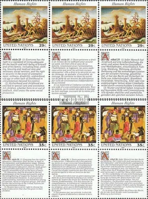 Produktbild von Briefmarken UNO - New York 1993 Mi 651-652 Sechserblock (kompl.Ausg.) gestempelt Menschenrechte