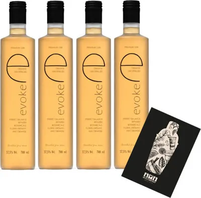 Produktbild von Evoke 4er Set Orange Gin 4x 0,7L (37,5% Vol) Der 5 fach destillierte Gin mit Orangen Flavour- [Enthält Sulfite]