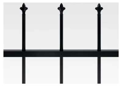 Produktbild von Doppelstabmattenzaun Komplettset Gartenzaun mit dekorativen Speerspitzen, Höhe Zaunelement: 100 cm, Metallzaun, Gitterzaun, Montagematerialien enthalten, Schwarz
