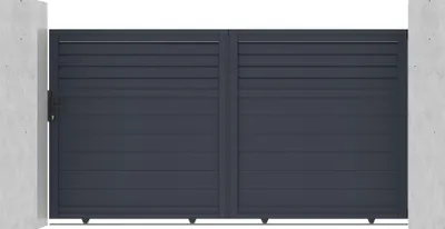 Produktbild von Schiebetor 3m CARPATIA H.160cm + Gartentür 1m CARPATIA H.160cm aluminium grau