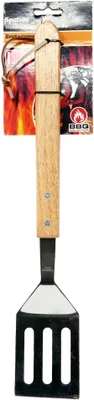 Produktbild von BBQ, BBQ Spatel Edelstahl 41cm mit Eichenholzgriff, Schwarz / Beige