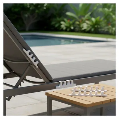 Produktbild von Verstellhalterung für Chaiselongue, 4-teilig, Kunststoff, 5 Positionen, Gartenmöbel Verbinder, stabil, wetterfest, für Outdoor, Camping, Terrasse