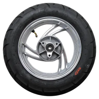 Produktbild von Vorderrad Komplettrad 2.15x10 / 3.50x10 10 Zoll silber Motorroller.de