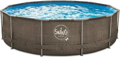 Zdjęcie produktu dla Mountfield Basen stelażowy Elite z wikliny 4,27 × 1,07 m, ciemna wiklina (Double Rattan)