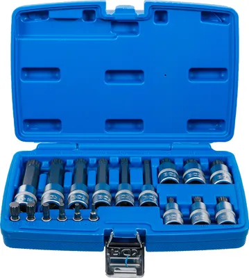 Image de BGS Jeu de douilles à embout Entraînement Carré intérieur 6,3 mm (1/4") / 12,5 mm (1/2") Denture multiple intérieure (pour XZN) 18pcs - 5172