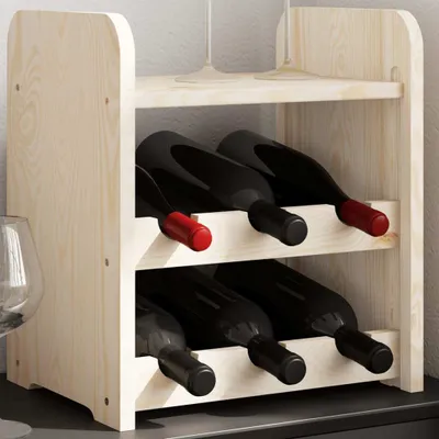 Produktbild von (Design 2026）Weinregal mit Oberplatte 33x25x37cm Massivholz Kiefer DE291794 - Weinregale