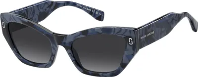 Image de Lunettes de soleil pour femmes Marc Jacobs MJ 1117/S, modèle "Marble" bleu, dimensions : 54/20/145