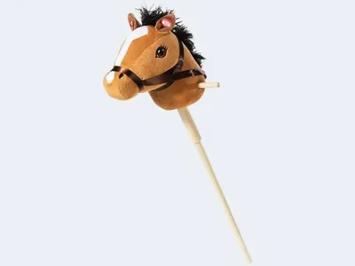 Image de Cheval à bascule marron avec ton 75 cm (manche amovible)