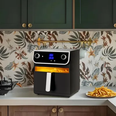 Image de Friteuse à air sans huile avec fenêtre transparente - 1700 W - Capacité de 8 litres