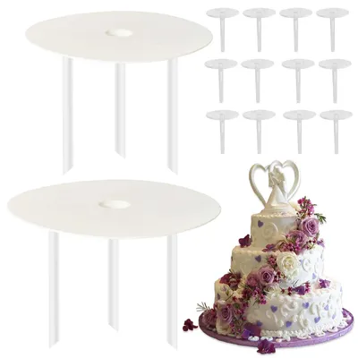 Tortenplatten-Set, 2 Böden (16/20 cm), 6 Stützen, wiederverwendbar