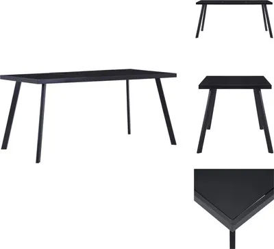 Zdjęcie produktu dla vidaXL Stół do jadalni czarny 180 x 90 x 75 cm szkło hartowane - Stoły do jadalni