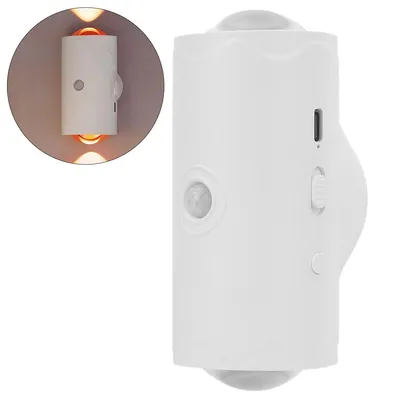 Produktbild von LED Nachtlicht 2er-Set, Intelligente Wandleuchte mit Motion Sensor, 7 Farben, Dimmbar & Wiederaufladbar, Ideal fürs Schlafzimmer