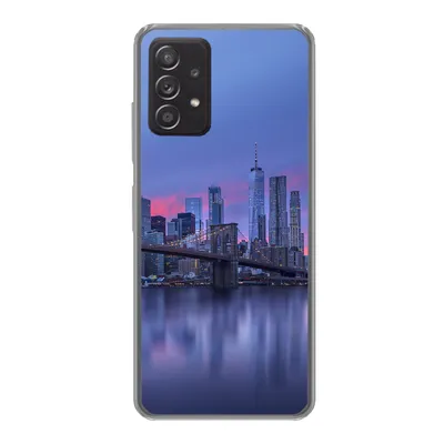 Produktbild von MuchoWow® Handyhülle Schutzhülle Hülle für Samsung Galaxy A33 5G New York hinter der Brooklyn Bridge Silikon Softcase Handy Hülle - Kartenhalter