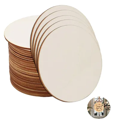 Produktbild von Holzscheiben, 20 Stück, Durchmesser 10 cm, für Dekoration und Bastelarbeiten