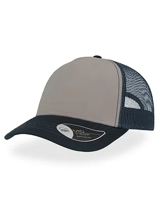 Produktbild von Atlantis RCAN | Rapper Canvas Cap, 5-Panel-Mesh-Cap - Farbe: Grey/Navy/Navy - Größe: One Size
