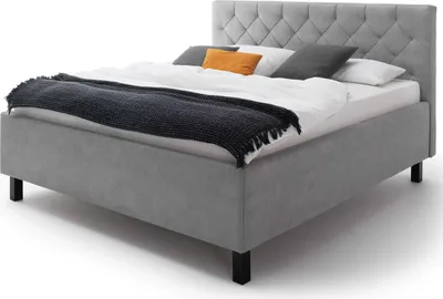 Produktbild von Bett San Marino 160x200cm mit Stauraum Kunstleder - grau/schwarz