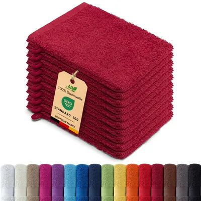 Produktbild von 10er-Set ARIZONA Handtuch-Serie von AR Line – 100% Baumwolle, 500 g/m², 10er-Set Waschhandschuhe 15x21 cm, Burgund