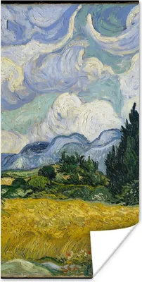 Produktbild von MuchoWow® Poster Weizenfeld mit Zypressen - Vincent van Gogh 20x40 cm - Plakat - Foto