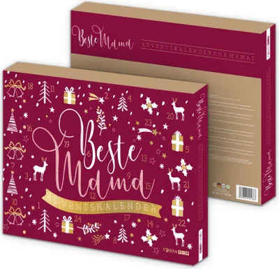 Produktbild von itenga Adventskalender Beste Mama rot gold