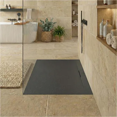 Image de Receveur de douche mural LIVA aspect ardoise extra-plat