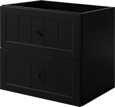 Image de Meuble sous-vasque de style classique de style classique, noir, 60 x 57 x 46 cm
