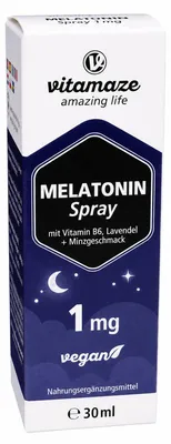 Produktbild von MELATONIN 1 mg hochdosiert vegan Spray 30ml PZN 18662380