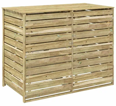 Immagine prodotto di Contenitore per bidoni della spazzatura vidaXL, per 2 contenitori da 240 litri, in legno di pino impregnato