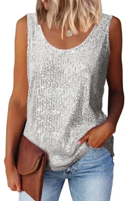 Produktbild von Top mit Pailletten - Ärmellos - Funkelnd - Superweich - Bequem - Vollständige Abdeckung - Tanktop