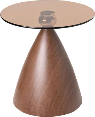 Produktbild von BELIANI Beistelltisch Braun aus Metall Glas Rund Klein Modernes Design Eleganter Stil Couchtisch Kaffeetisch Akzenttisch für Wohnzimmer