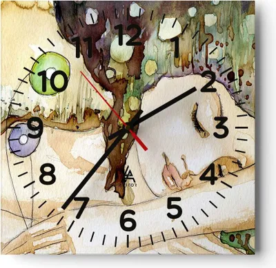 Produktbild von Wanduhr - Quadrat - Glasuhr - Frau modern - 40x40cm - Schleichendes Uhrwerk - Lautlos - zum Aufhängen bereit - Dekoration Modern - Wanddekoration aus Glas - C4AC40x40-3553