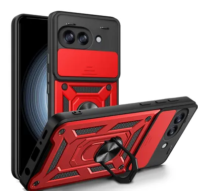 Produktbild von Outdoor Panzer Hülle für Google Pixel 10A Handyhülle mit Kameraschutz Ringhalter Cover Rot