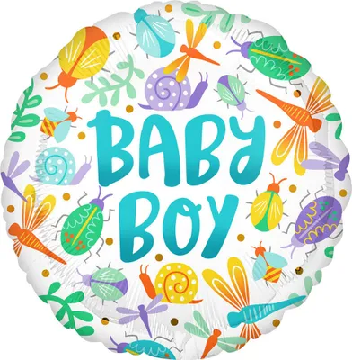 Produktbild von amscan BABY BOY WATERCOLOR RD FOLIENBALLON RD FOLIENBALLON