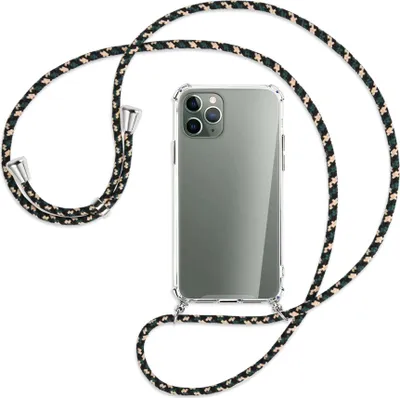 Produktbild von Handykette Backcover-Schutzhülle mit Band (Metall silberfarben) für Apple iPhone 11 Pro - camouflage