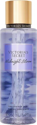 A Victoria's Secret Midnight Bloom fragrance mist bottle.