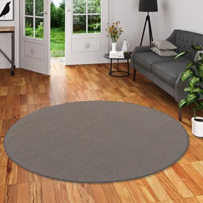 Produktbild von Sisal Natur Teppich Dekowe Anthrazit Rund, Größe:133 cm Rund