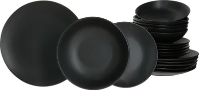 Produktbild von Mambocat Lampart Nero 18-tlg. Teller Set I Ess-, Suppen- & Kuchenteller