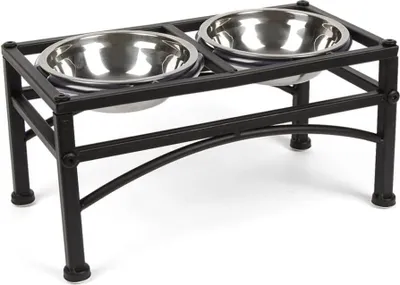 Produktbild von Futternapf Napfständer Futterstation Hundebar fressnapf Hundnäpfe mit Gestell (L 42*22*27 cm)