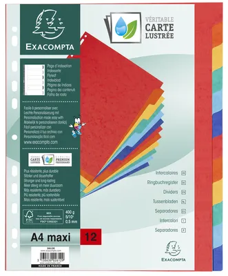 Obrázok produktu pre EXACOMPTA 2612E EXACOMPTA Karton-Register, DIN A4+, 12-teilig