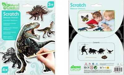 Produktbild von Rubbelsticker Bastelset mit vielfältigen Dinosaurier Motiven für kreative Kinder