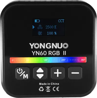 Obrázek produktu pro YONGNUO YN60RGB II 6W kapesní LED světlo RGB video světlo mini fotografické světlo s 1/4" otvorem pro šroub 68ks kuliček 2500K-9900K barevná teplota 25 scénických efektů CRI¡Ý95 s adaptérem pro montáž na studenou patku pro živé vysílání domácí studio komerční fotografie