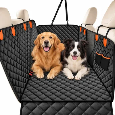 Produktbild von Hundedecke Auto Rückbank Kofferraum Vordersitz 4in1 Schondecke Hundematte Autositz Hundetransportbox Wasserdicht Rutschfest Seitenschutz