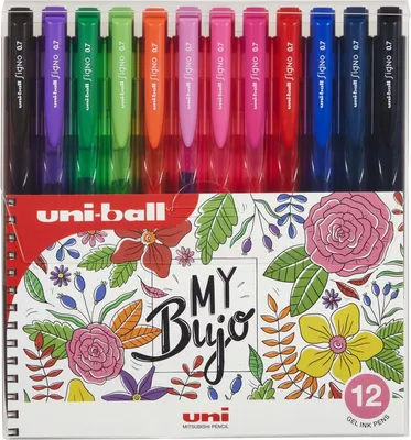 Obrázok produktu pre Uni-ball gélové perá Bujo Set Flowers 12 kusov - kreatívne perá
