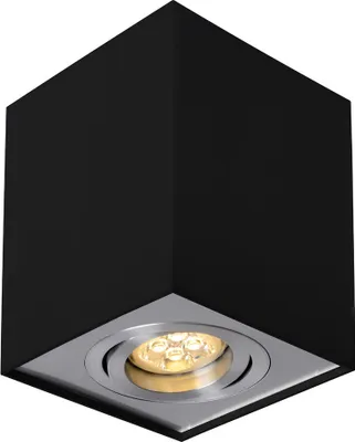 Produktbild von Deckenleuchte Aufbauleuchte Downlight Eckig Aluminium schwarz GU10 Fassung schwenkbar