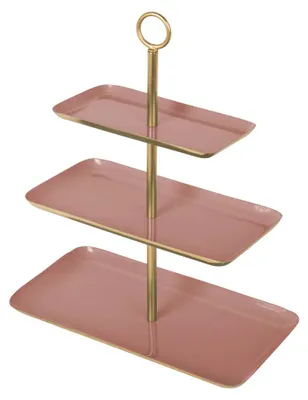 Produktbild von Present Time dreistöckige Eisenplatte in Roségold 36 cm