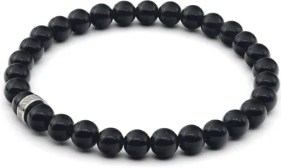 Produktbild von LAVISA Edelstein Armband - Echte Naturstein Perlen | Kristalle, Heilsteine | Onesize Uni (Obsidian 6mm)